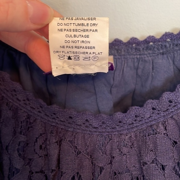 Muche Et Muchette Nilsen Cold Shoulder Lace Crochet Dress Navy One Size - Picture 7 of 7
